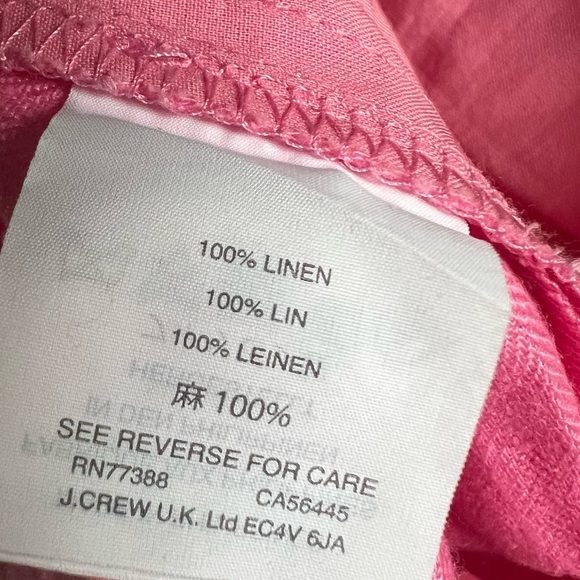 J. Crew Linen Shorts Women’s 4 Small Pink 7.5” Inseam Pockets Preppy Beach - Picture 7 of 7
